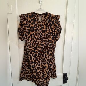 SHEIN Leopard Print Dress - Black and Brown